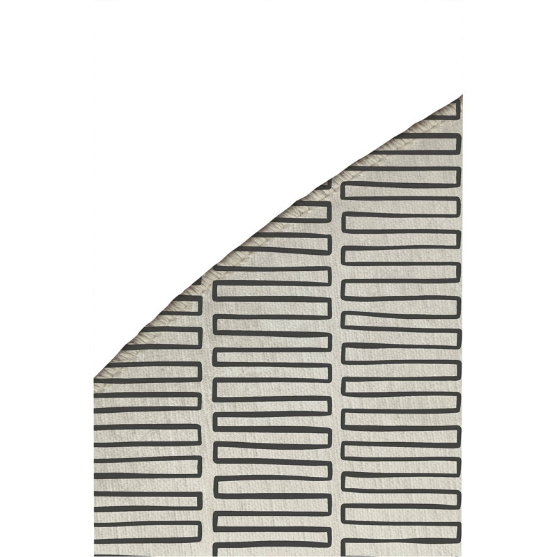 Block Maze Non-Slip Outdoor Rug, Round 5'