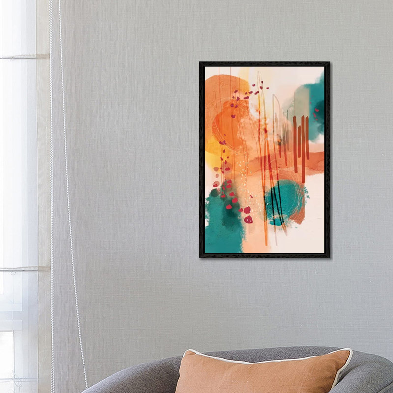 Sunset Beach - Painting on Canvas, Black Framed, 66.04 cm H x 45.72 cm W