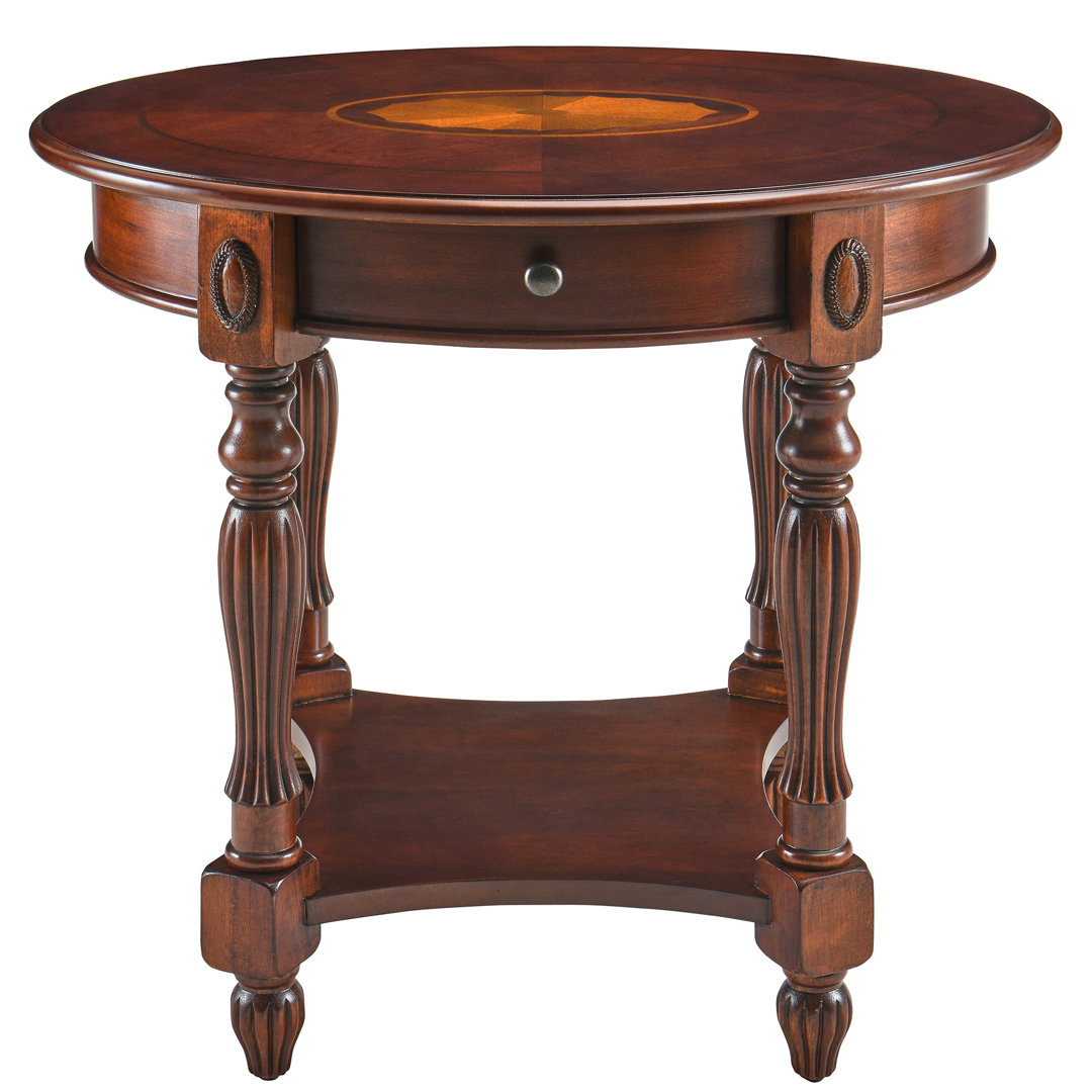 Bunnlevel 24" Tall Oval Wood End Table with Storage World Menagerie 