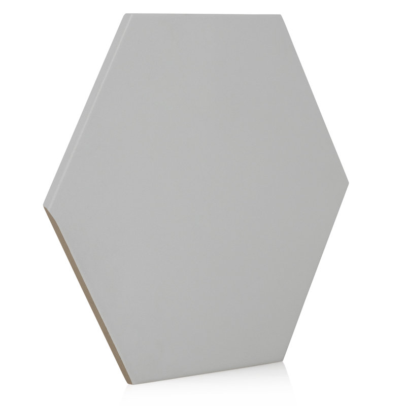 Elle 10" x 9" Beveled Porcelain Wall & Floor Tile, Gris