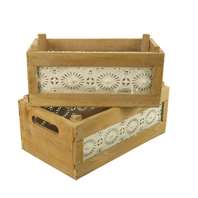 Ensemble de 2 caisses en bois manufacturé