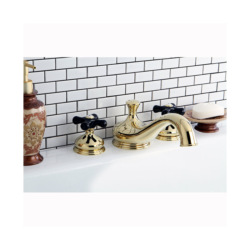 Kingston Brass Duchess Two-Handle 3-Hole Deck Mount Roman Tub Faucet, Polished Brass
