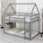 House Low Bunk Bed With Ladder-1259735043