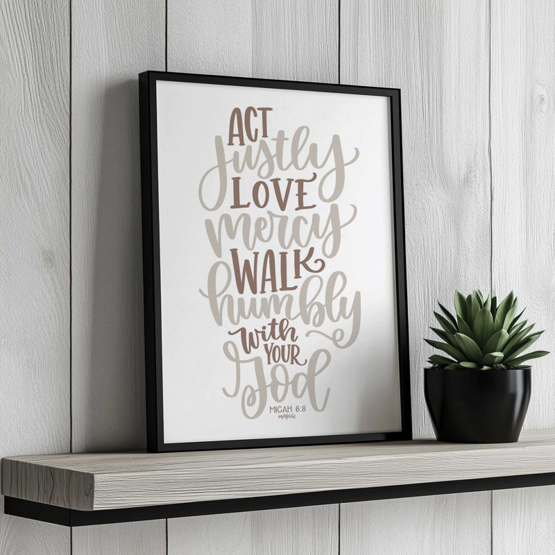 "Act Justly" par imperfect Dust, reproduction d'art, L 30 x H 40, Impression encadrée, Or