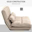 Canapé convertible HOMcom, canapé-lit pliant, chaise longue d'invité avec 2 coussins, dossier et appui-tête réglables, L 40,25 po, beige