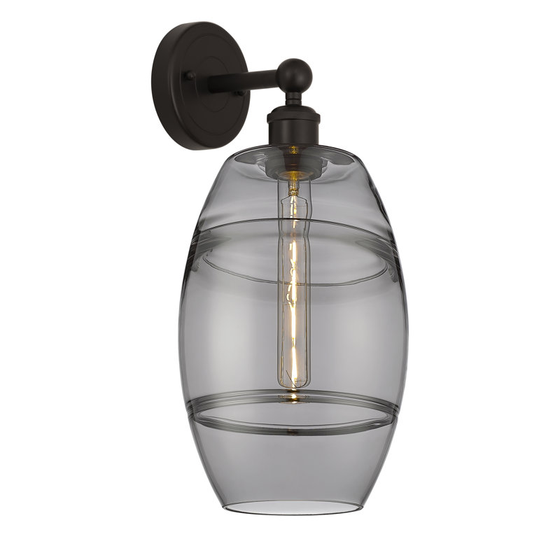 Applique murale en acier Bettylou, Gris fumée clair, H 12,13 po x l 8 po x P 8,5 po, Bronze huilé