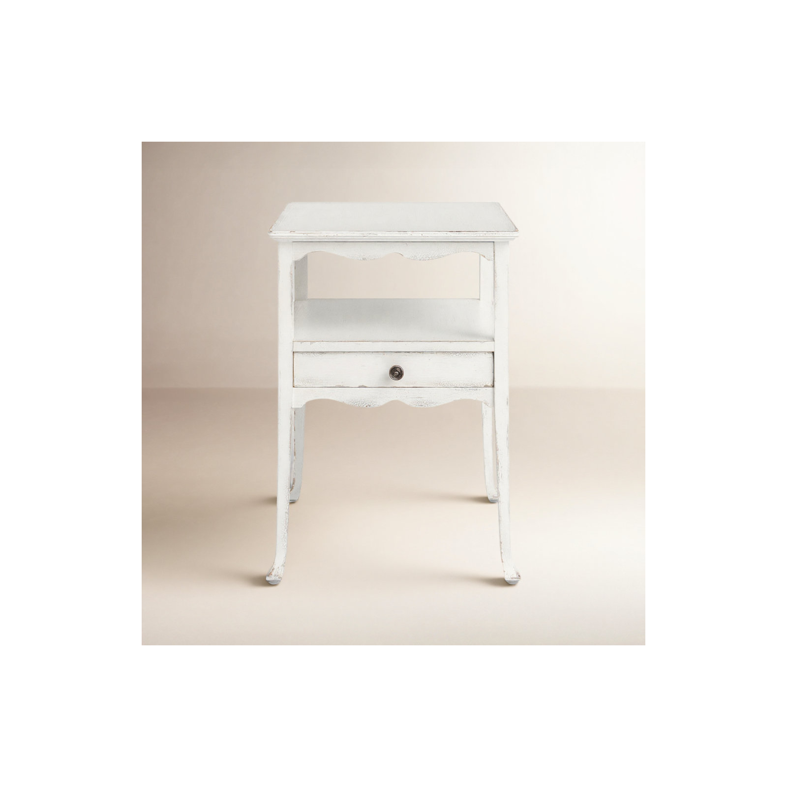 Aileen End Table with Storage, Magnolia White