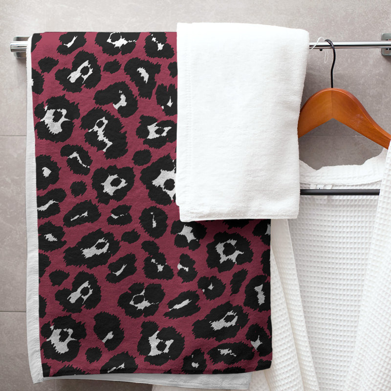 Lucida Bath Towel, Microfiber, Red/White/Black