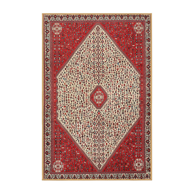 Tapis oriental rouge / beige, Rond 6 pi