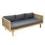 Lit de jour 3 places avec accoudoirs, coussin gris foncé, structure en bois, coin salon à lattes, coussins d'eau, largeur du produit 67,32 po, assemblage requis, conception sur le siège et le dossier, hauteur 24,36 po,