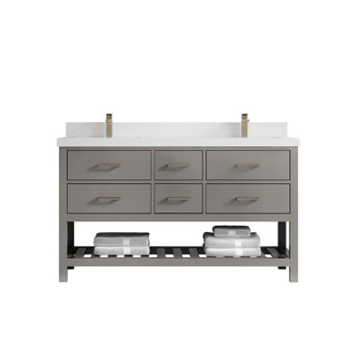 Parker 60'' Double Bathroom Vanity with Top