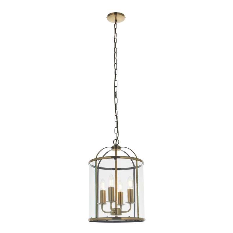 Bearse 4 - Light Lantern Pendant, Antique Brass