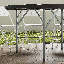 Table ronde en plastique pliable ronde avec cadre en acier pliable et poignée de transport-78650811-71837341