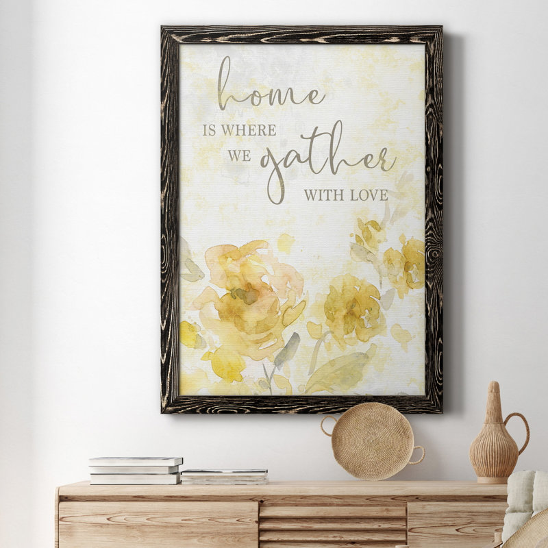 «Gather with Love», art textuel sur toile, H 24 po x l 18 po x P 1,5 po, Noir