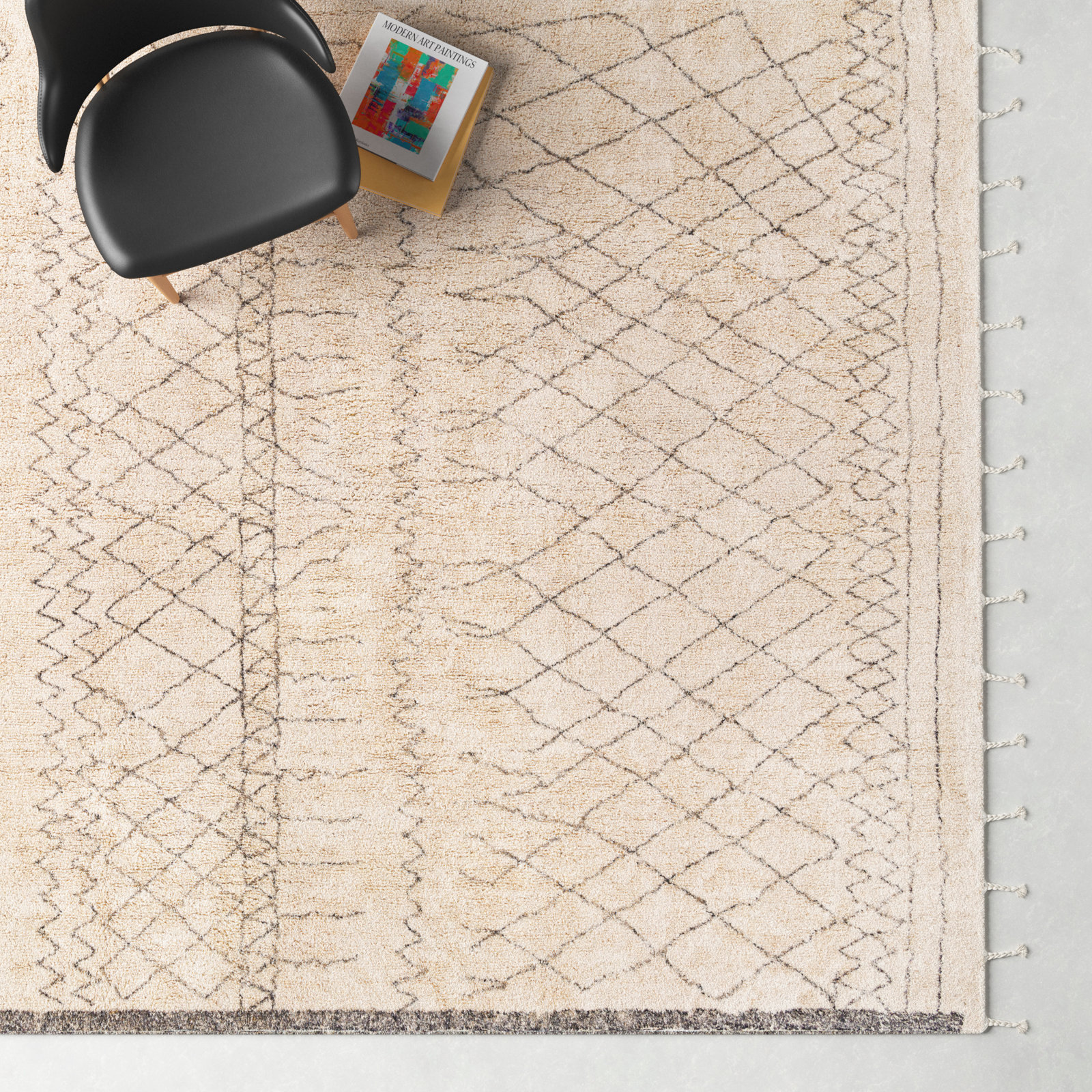 Clover Cotton Gray/Cream Rug, Rectangle 5' x 7'6"