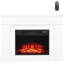 Foyer électrique autoportant 43 pouces blanc 4300 avec 5120 BTU, protection contre la surchauffe, télécommande, pour les flammes réglables de chambre à coucher et bureau