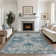 Blue /Ivory Performance Machine Washable Non-slip Area Rugs