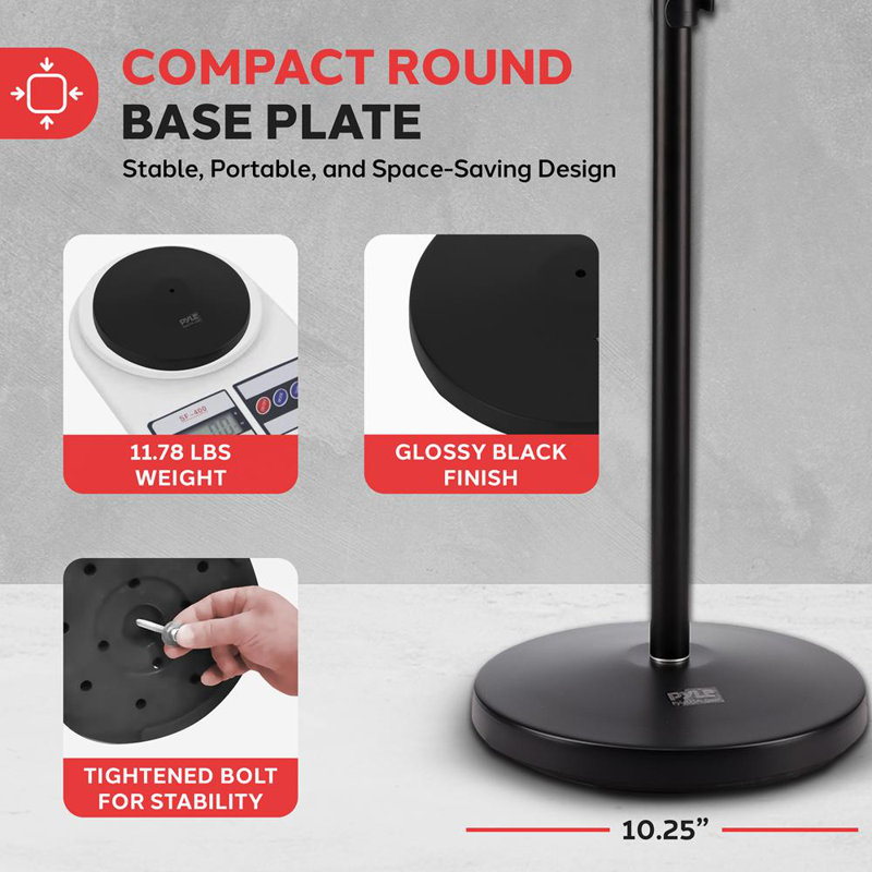 Universal Microphone Stand - Mic Mount Holder, Height Adjustable