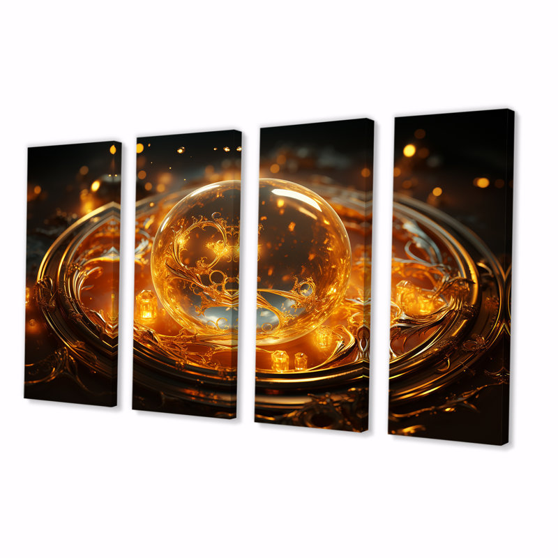 Verre de feu saturn planète III - planètes, art mural sur toile 4 pièces, H 28 po x l 48 po