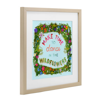 «Make Time To Dance Wildflowers», impression encadrée sous verre, design par Glad You Here Co.