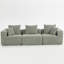 Canapé modulaire à 3 places l 111 po x P 37 po x H 23,6 po, canapé à assise profonde entièrement en mousse et chenille-2052696830