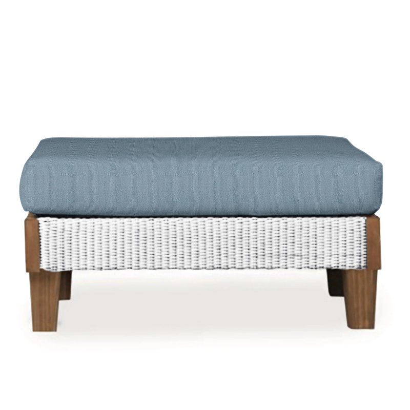 Catalina Outdoor Ottoman, Remy Pebble, White