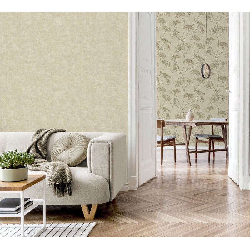 Hessian Plain Textured Italian Heavyweight Vinyl Wallpaper, Natural