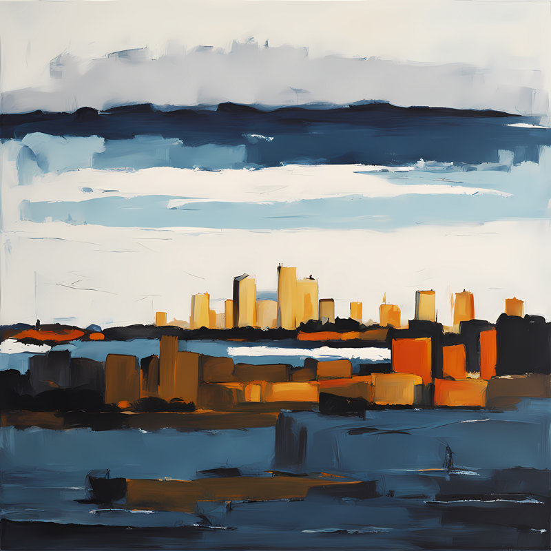 Island Skyline, 24" H x 24" W