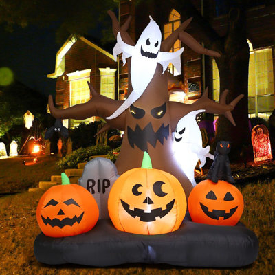 The Holiday Aisle® Ellingson Halloween Inflatable 8FT Ghost Tree ...