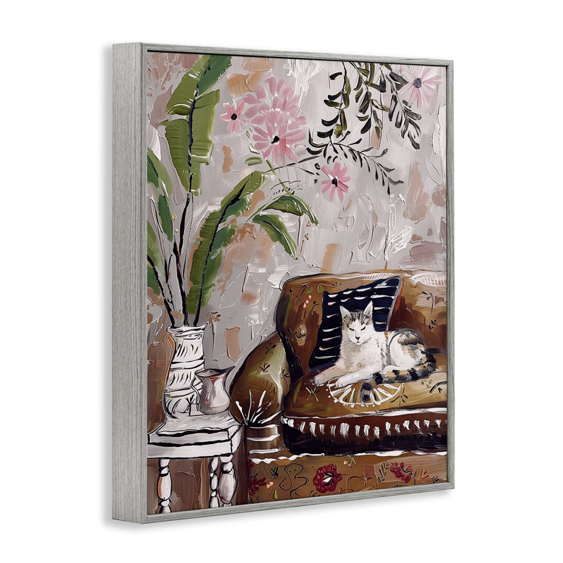 «Cat Nap on on Couch», estampe numérique, design par Annabelle Hall, H 30 po x l 24 po, Estampe numérique Farmhouse