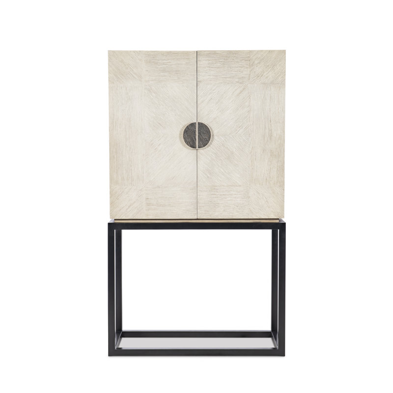 Maitland Smith Solid Wood Bar Cabinet
