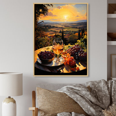 «French Vineyard Symphony Pointillism III», art mural sur toile