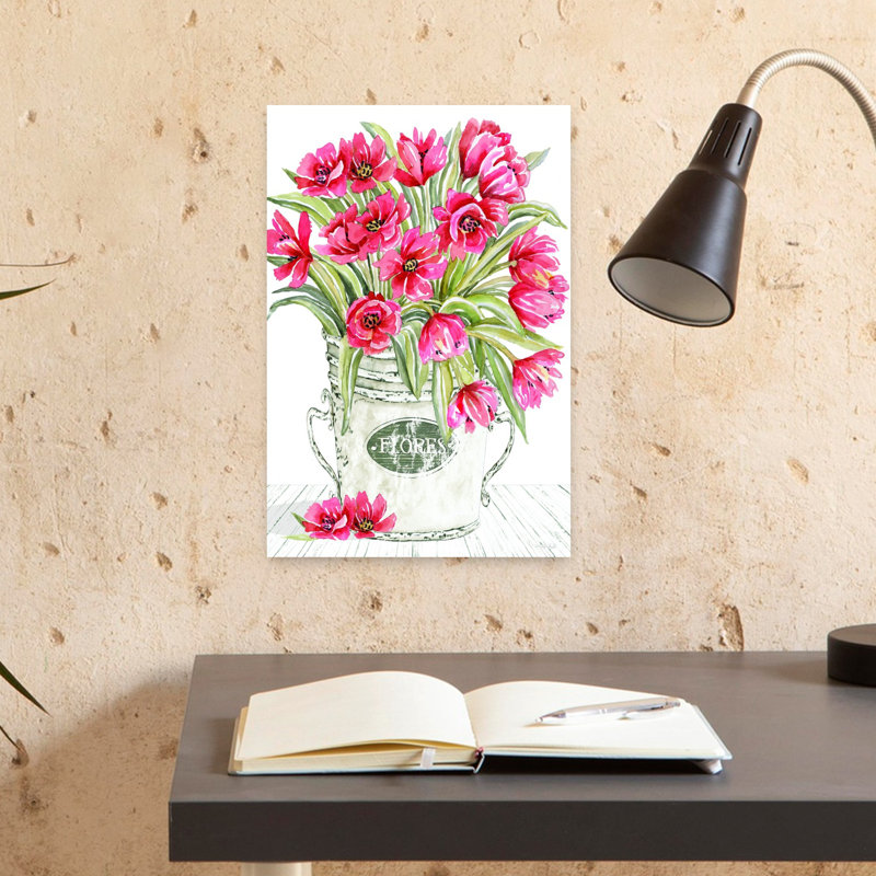 Art contemporain, tulipe abstraite, printemps, nature, printemps, art mural, H 18 po x l 12 po