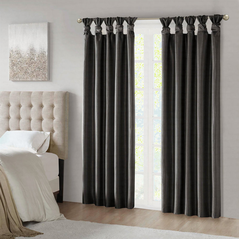 Twist Tab Total Blackout Window Curtain Panel 50" Blackout, 50" W x 95" L, Black