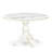 A Round Modern Kitchen Table with Lattice Marble Pattern tabletop, Linen White Finish-1795212668