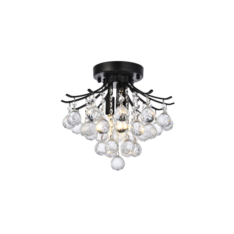Plafonnier encastré 3 lumières Stoller, H 12 po x l 12 po x P 12 po, Noir, 3 Lights