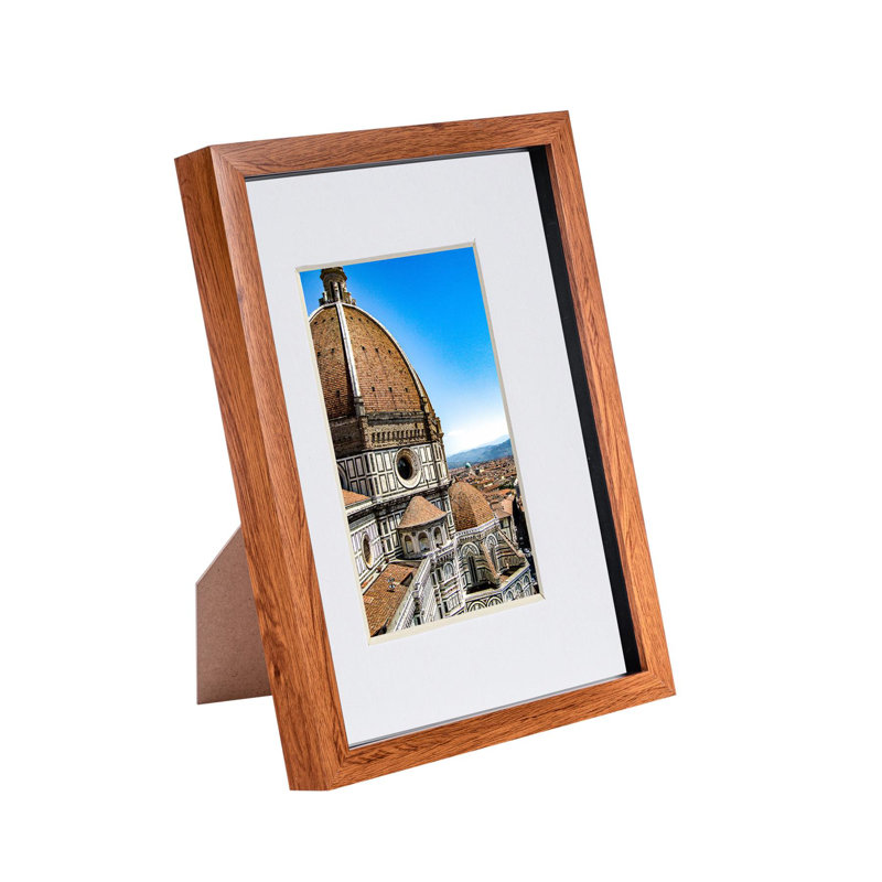 6" x 8" Plastic Box Frame, Dark Wood
