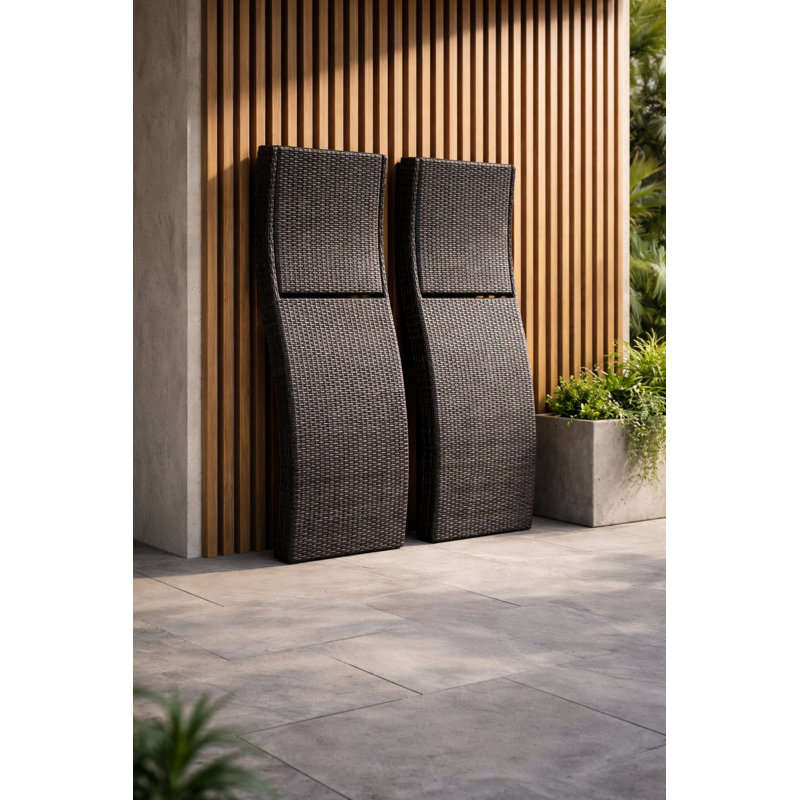 Ensemble de chaise longue d'extérieur en osier Selena, Espresso