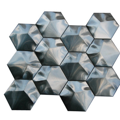 3" x 3" Metal Honeycomb Mosaic Wall Tile