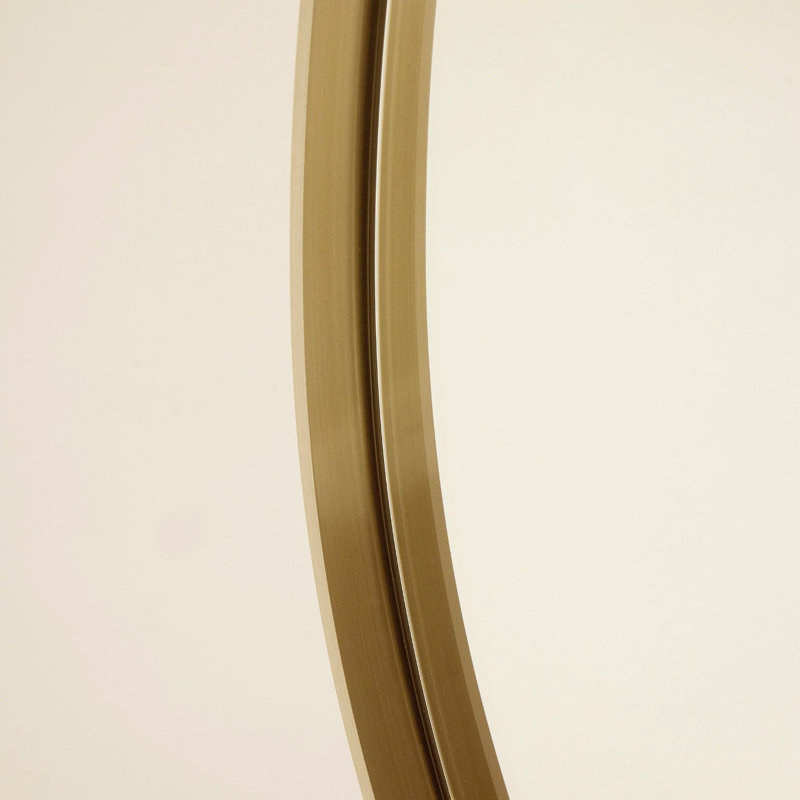 Aalina Round Stainless Steel Mirror, Brushed Brass, 36" x 36"