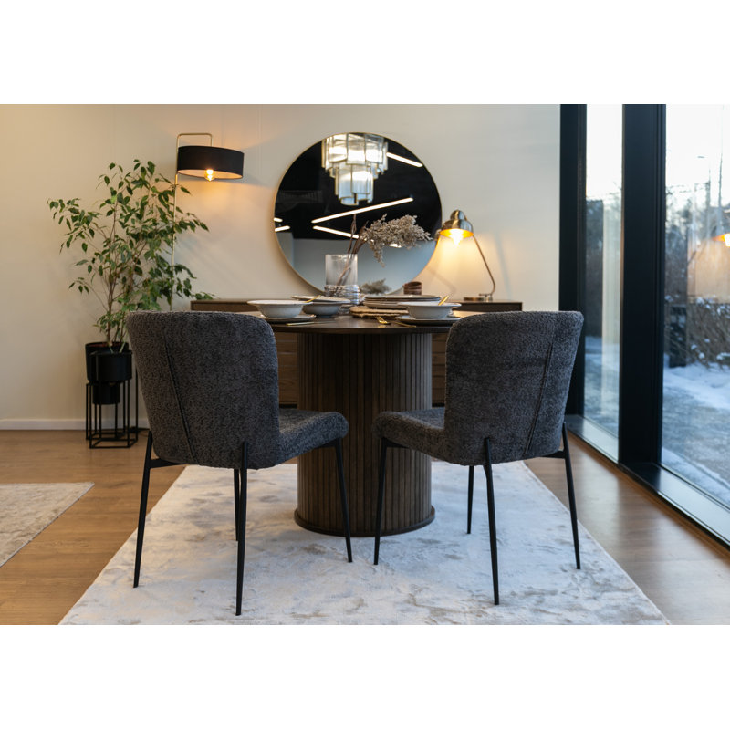 Schwanda 51cm H Fabric Upholstered Metal Side Chair in Grey