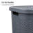  50L Slim Laundry Hamper, Clothes Basket, Lid, Plastic, 17.65" L x 13.75" W x 21" H-75514937