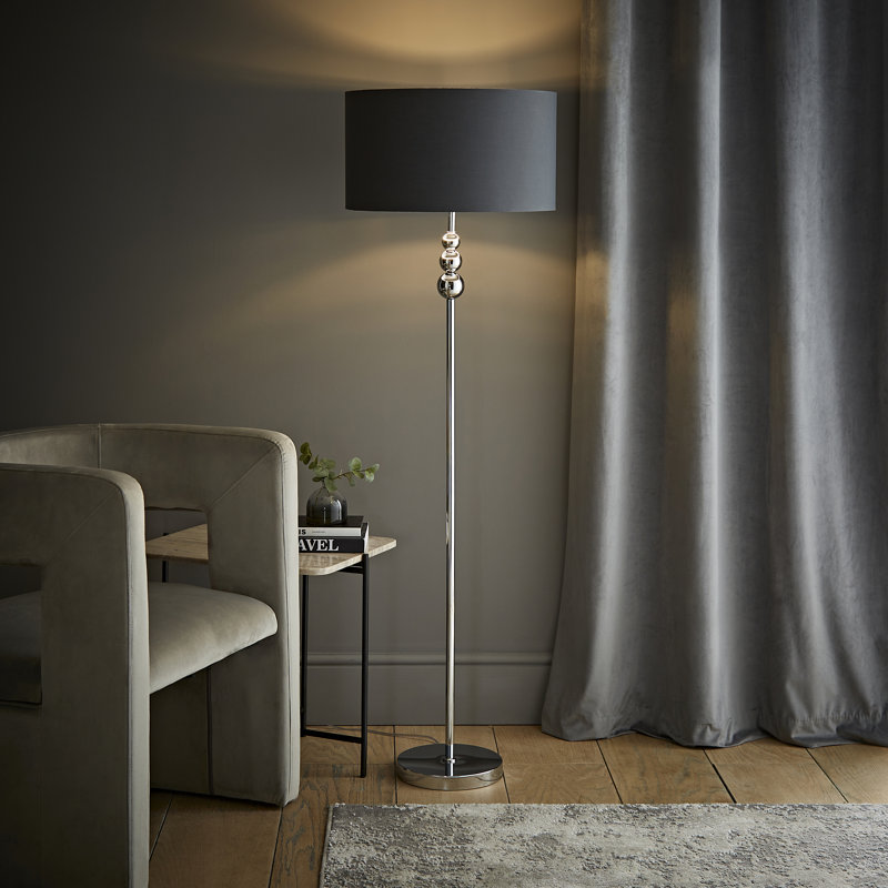 Dawsin 145 H cm Traditional Floor Lamp, No, Grey, Mirrored