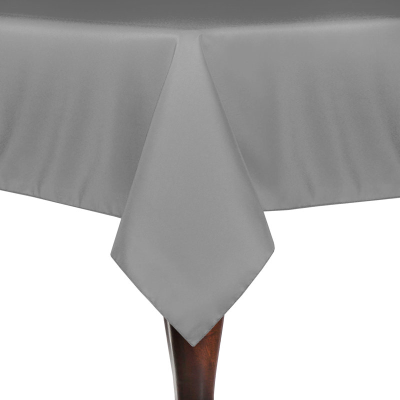 Solid Color Square Tablecloth, 10, 84" x 60", Silver