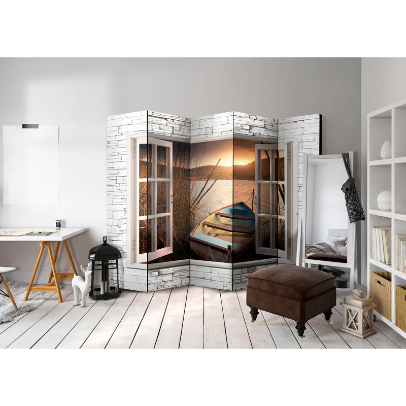 225cm W x 172cm H 5 - Panel Acoustic Room Divider Folding Room Divider