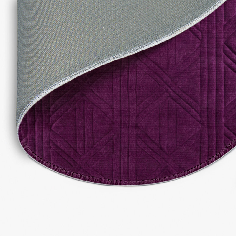 Trellis Purple Indoor and Outdoor Area Rug, Round 5'