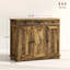 Armoire de plancher de style rustique avec tablettes réglables et grands tiroirs pour des solutions de rangement polyvalentes-403865996