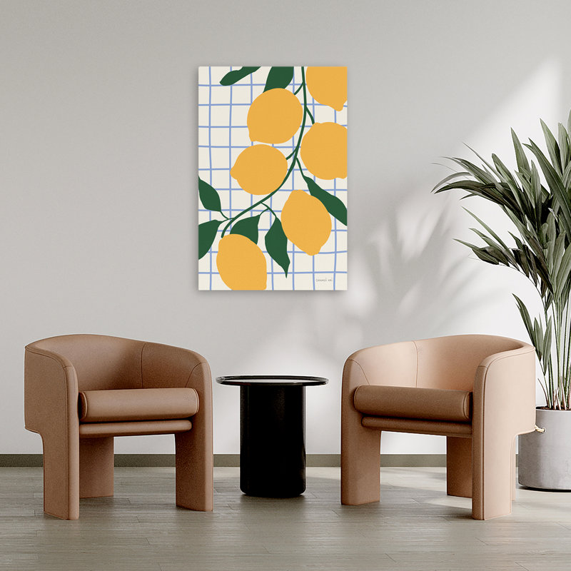 Cuisine, citrons, art abstrait, art moderne, H 36 po x l 24 po