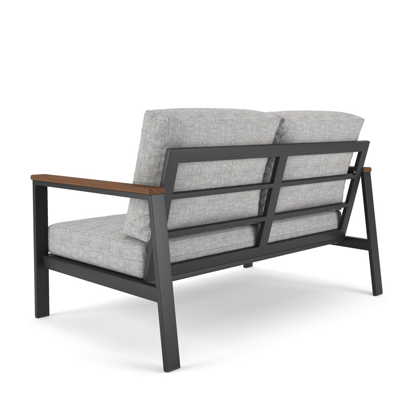 Townsend Loveseat with Sunbrella® Cushion, Canvas Granite Sunbrella® Canvas, Brown