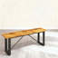 Banc de jardin pour 2 personnes en bois d'acacia et en acier, capacité de 528 lb